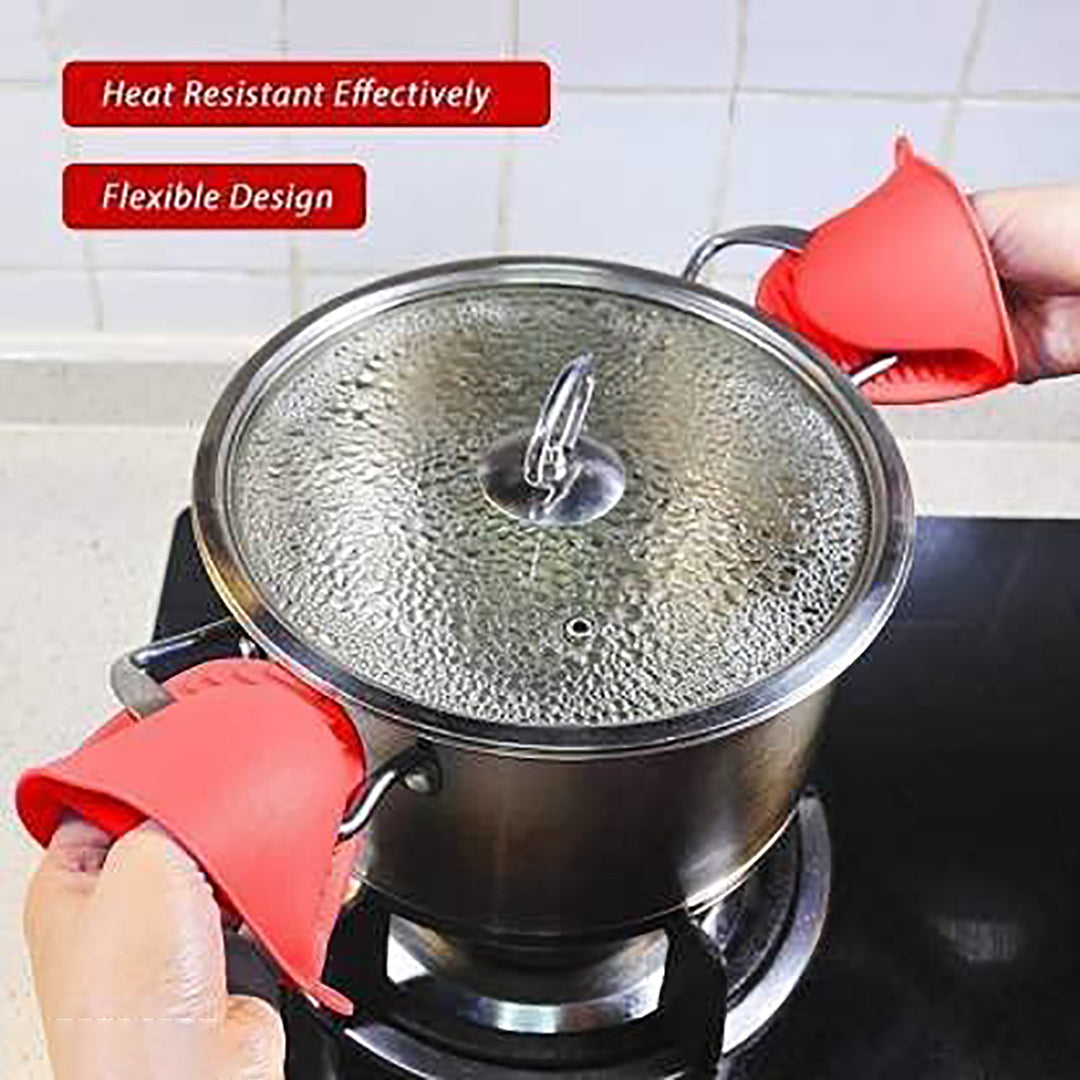 Set Of 2 Pcs Silicone Heat Resistant Cooking Pinch Mitts Microwave Oven Hand Gloves Baking Oven Gloves Cooking Pinch Grips Kitchen Heat Resistant Solution Multicolor 1 Pair Image 3