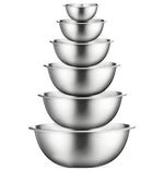 Stainless Steel Solid Microwave Safe Bowl Serving Bowl Mixing Bowl Steel Bowl Kitchen Accessories Items Microwave Utensils Pack Of 6 Pcs Image 1
