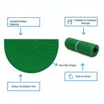 Rubber Anti-Slip Doormat for Home & Bathroom Entrance Green Semi Circle Mat (45x75 cm) Image 3