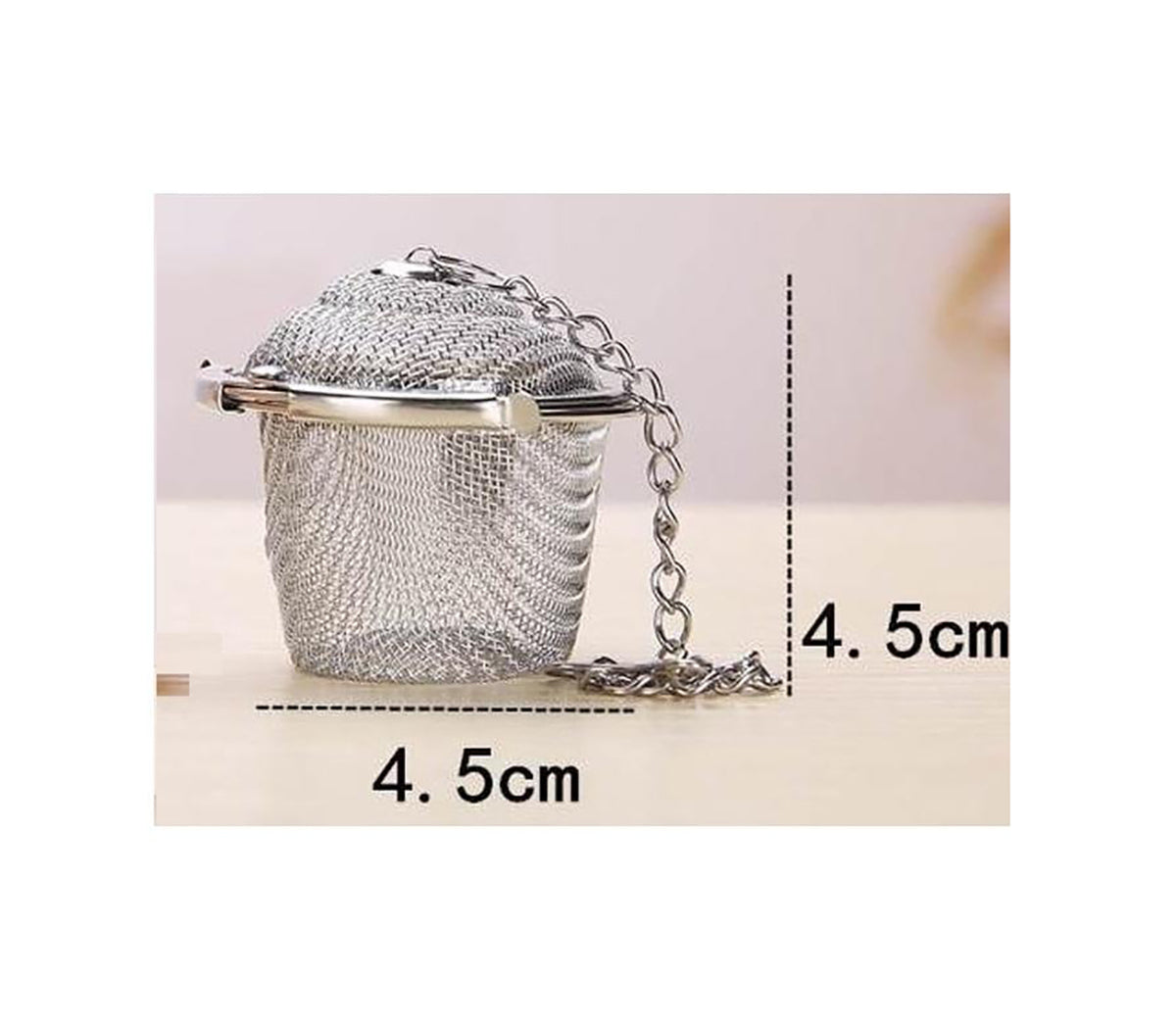 45Cm Stainless Tea Basket Strainer Fine Mesh Reusable Tea Steeper With Chain For Herbs Chai Green Tea Pack Of 1 Image 3