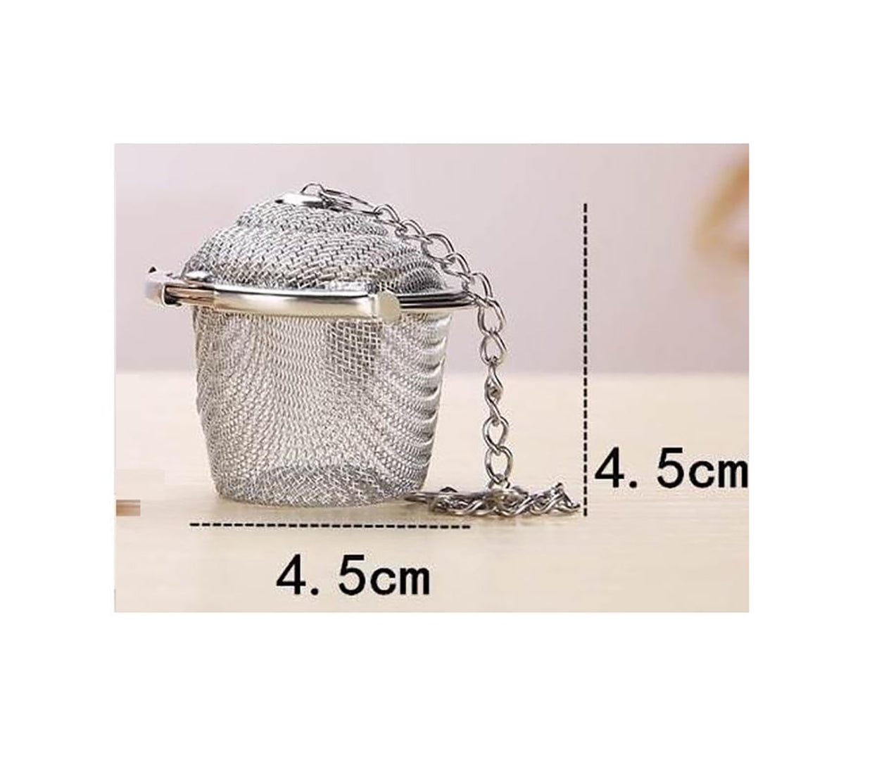 45Cm Stainless Tea Basket Strainer Fine Mesh Reusable Tea Steeper With Chain For Herbs Chai Green Tea Pack Of 1 Image 3