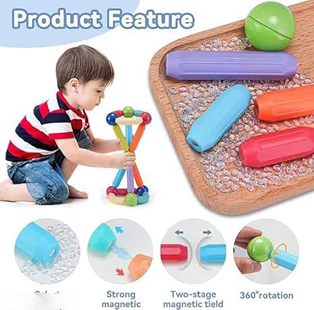 25 Pc Magnetic Blocks For Kids Engaging Magnet Toys Building Sticks Stem Educational Construction Creative Activity Mind Game Image 2