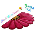 Microfiber Anti-Slip Doormat for Home & Bathroom Entrance Red Semi Circle Mat (33x53 cm) Image 1
