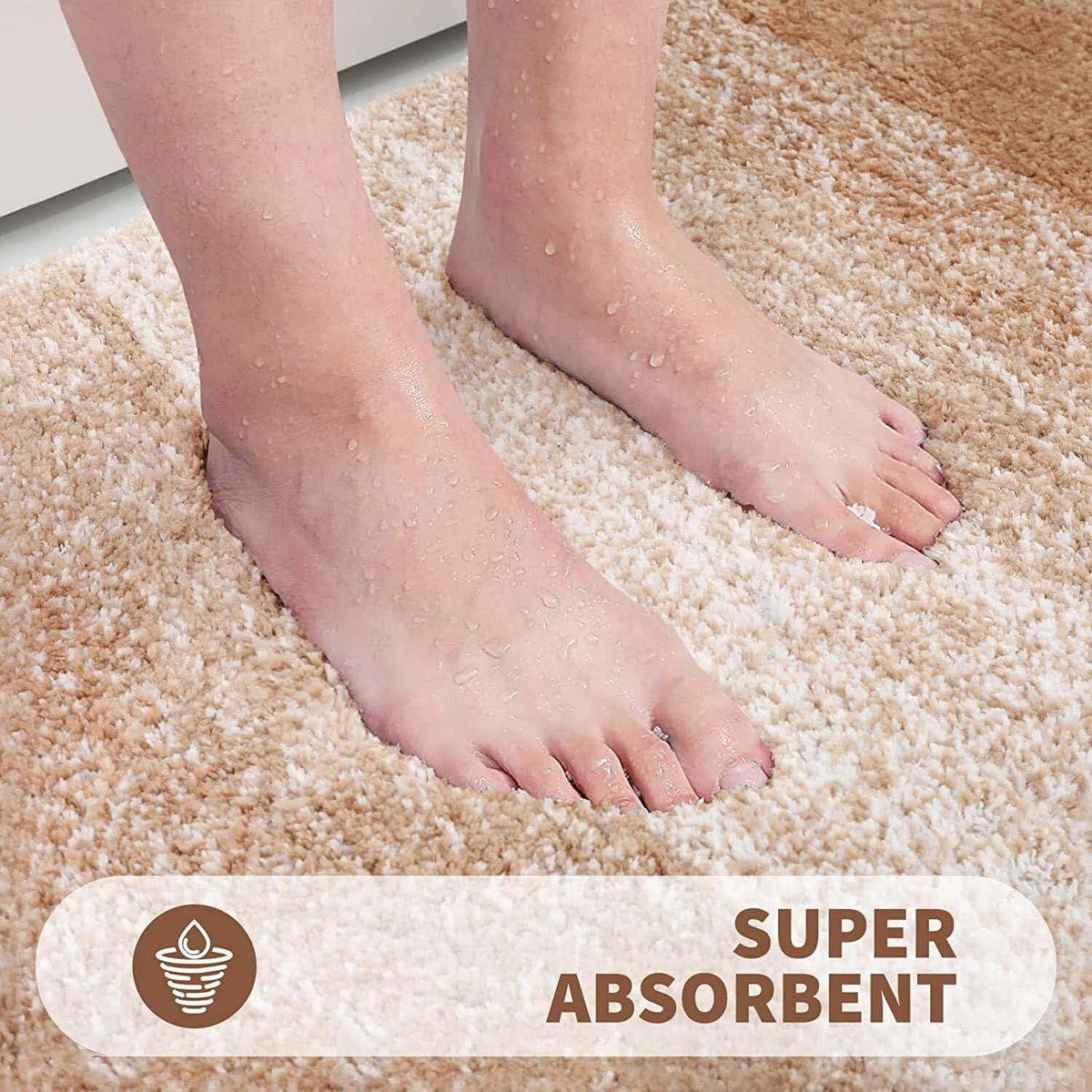 Microfiber Anti-Slip Doormat for Home & Bathroom Entrance Beige rectangular Mat (40x60 cm) Image 3