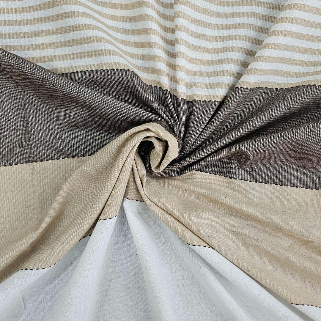Cotton Blend (95x108 Inch) Double Size Bedsheet With 2 Pillow Cover in Beige Color Image 4