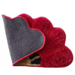 Microfiber Anti-Slip Doormat for Home & Bathroom Entrance Red Semi Circle Mat (33x53 cm) Image 2
