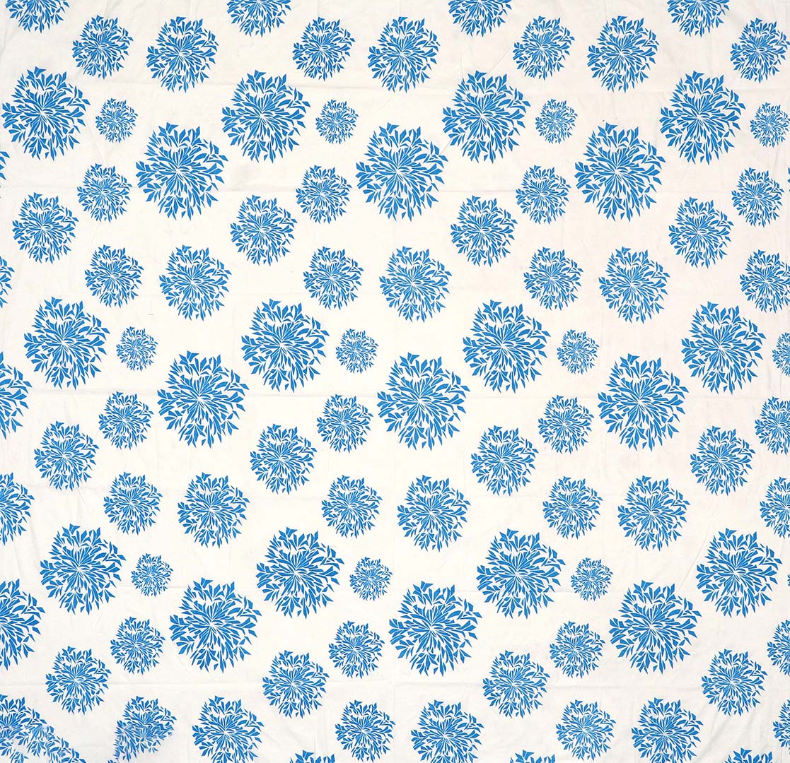 Cotton (60x90 Inch) Single Size Bedsheet With 1 Pillow Cover in White & Blue Color Image 2