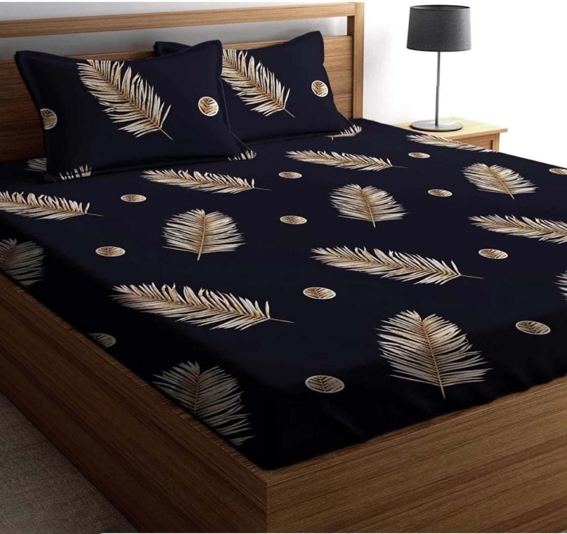 Cotton (90x90 Inch) Double Size Bedsheet With 2 Pillow Cover in Multicolor Image 1