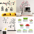 Wall Sticker Love Birds With Hearts 125 X 85 Cms Magical Tree 150 X 150 Cms Free Bird Case Black 150 X 115 Cms Sb Flowers 35 X11 Cms Matrial Vinyl Image 1