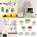 Wall Sticker Love Birds With Hearts 125 X 85 Cms Magical Tree 150 X 150 Cms Free Bird Case Black 150 X 115 Cms Sb Flowers 35 X11 Cms Matrial Vinyl Image 1