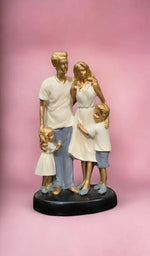 Addy Arts World Family Of 4 Figurines Family Sculpture Of 4 Gifts For Family Resin Family Sculpture For Anniversary Birthday Christmas Resin Family Figurines Image 1