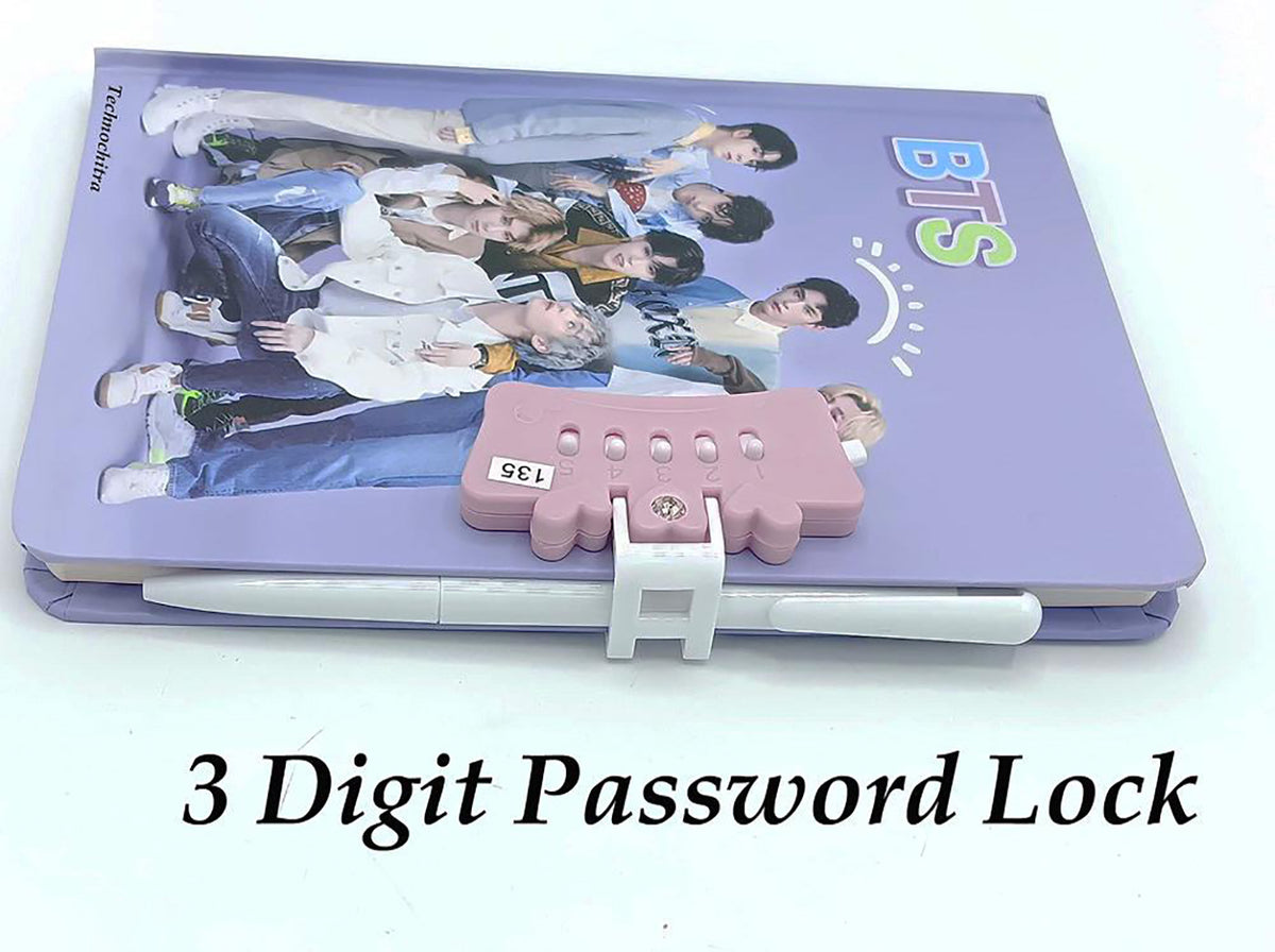 Printed Password Secret Lock Diary With Ball Pen Image 2