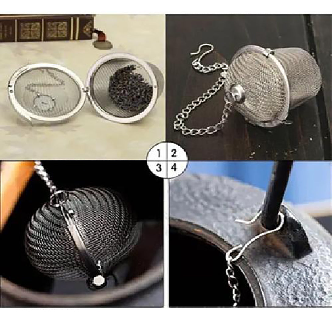45Cm Stainless Tea Basket Strainer Fine Mesh Reusable Tea Steeper With Chain For Herbs Chai Green Tea Pack Of 1 Image 4