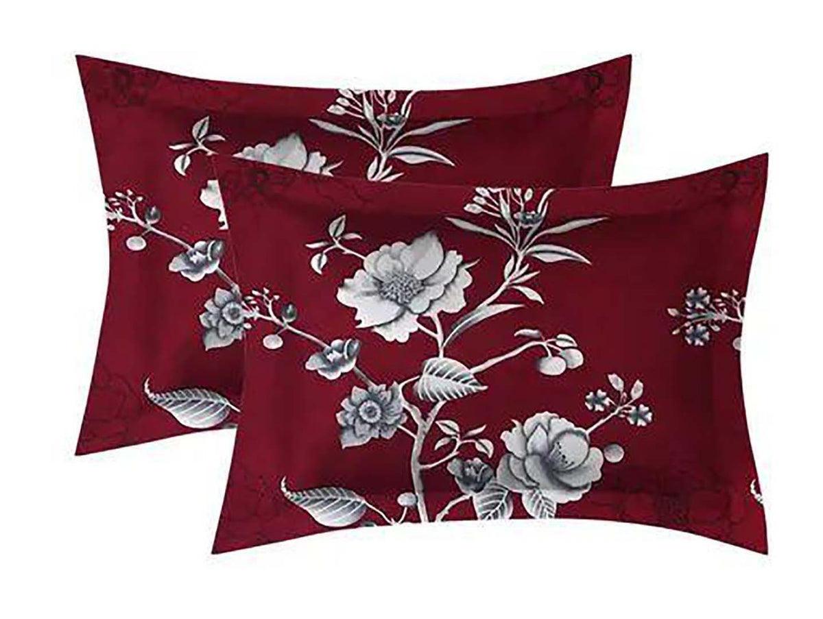 Glace Cotton (90x100 Inch) Double Size Bedsheet With 2 Pillow Cover in Mahroon Color Image 3