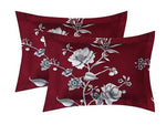 Glace Cotton (90x100 Inch) Double Size Bedsheet With 2 Pillow Cover in Mahroon Color Image 3