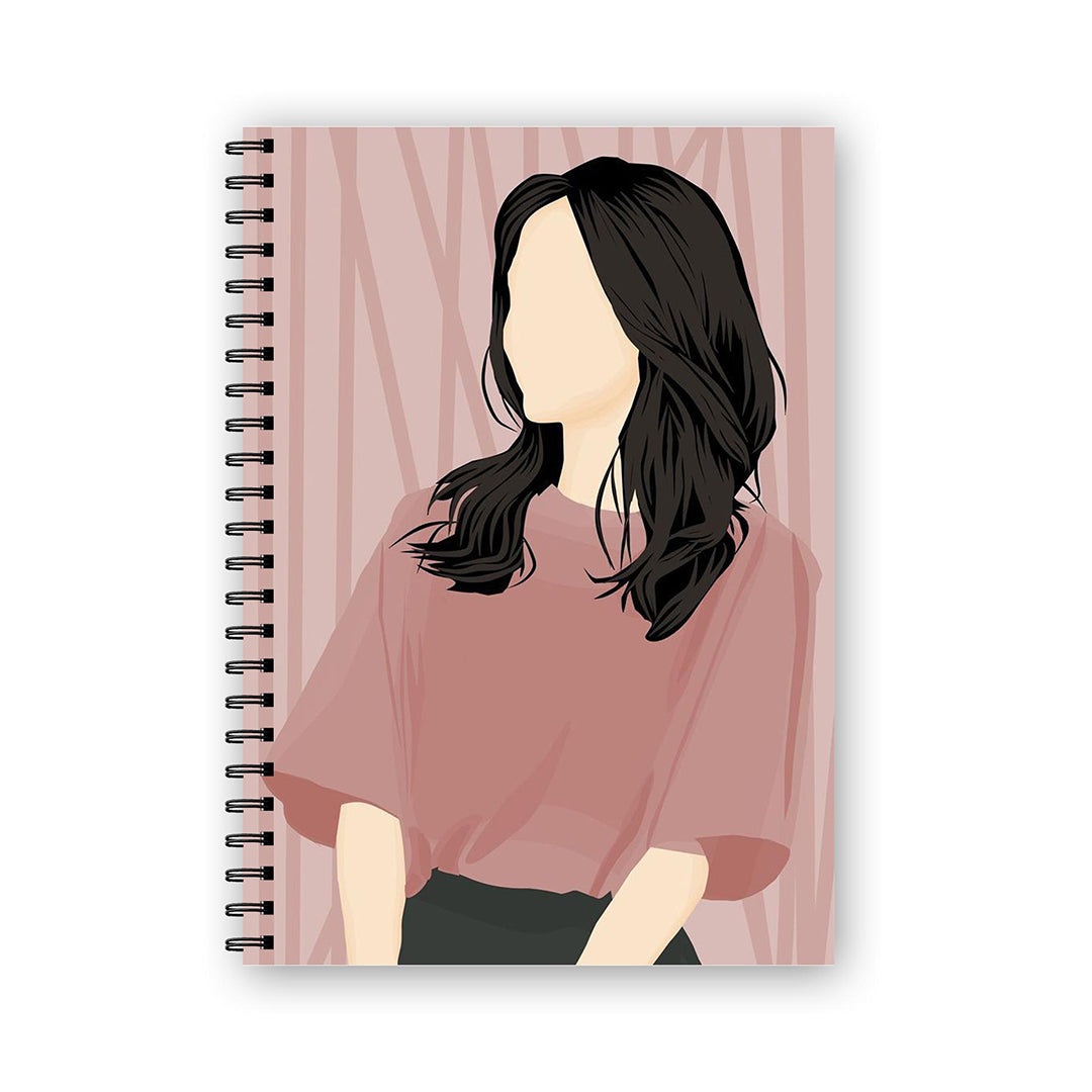 Prints Girlish Wire Bound Spiral Printed Notebook With White Unruled Plane Pages Wire Bound Spiral Printed Unruled Diary Notebooks For Girls Stylish Pages 160 Size A5 Image 1