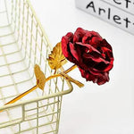 Feastive Celebration 24K Golden Rose Handcrafted Metal Rose With Gift Box Red And Gold 30 Cm Image 4