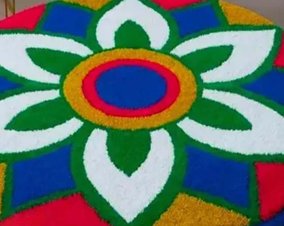 Microfiber Anti-Slip Doormat for Home & Bathroom Entrance Multicolor Round Mat (22 Inch) Image 3