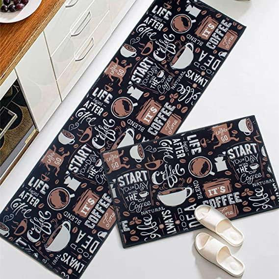 Velvet Anti-Slip Doormat for Home & Bathroom Entrance Multicolor Rectangular Mat (41x122 & 40x60 cm) 2 Pcs Image 4