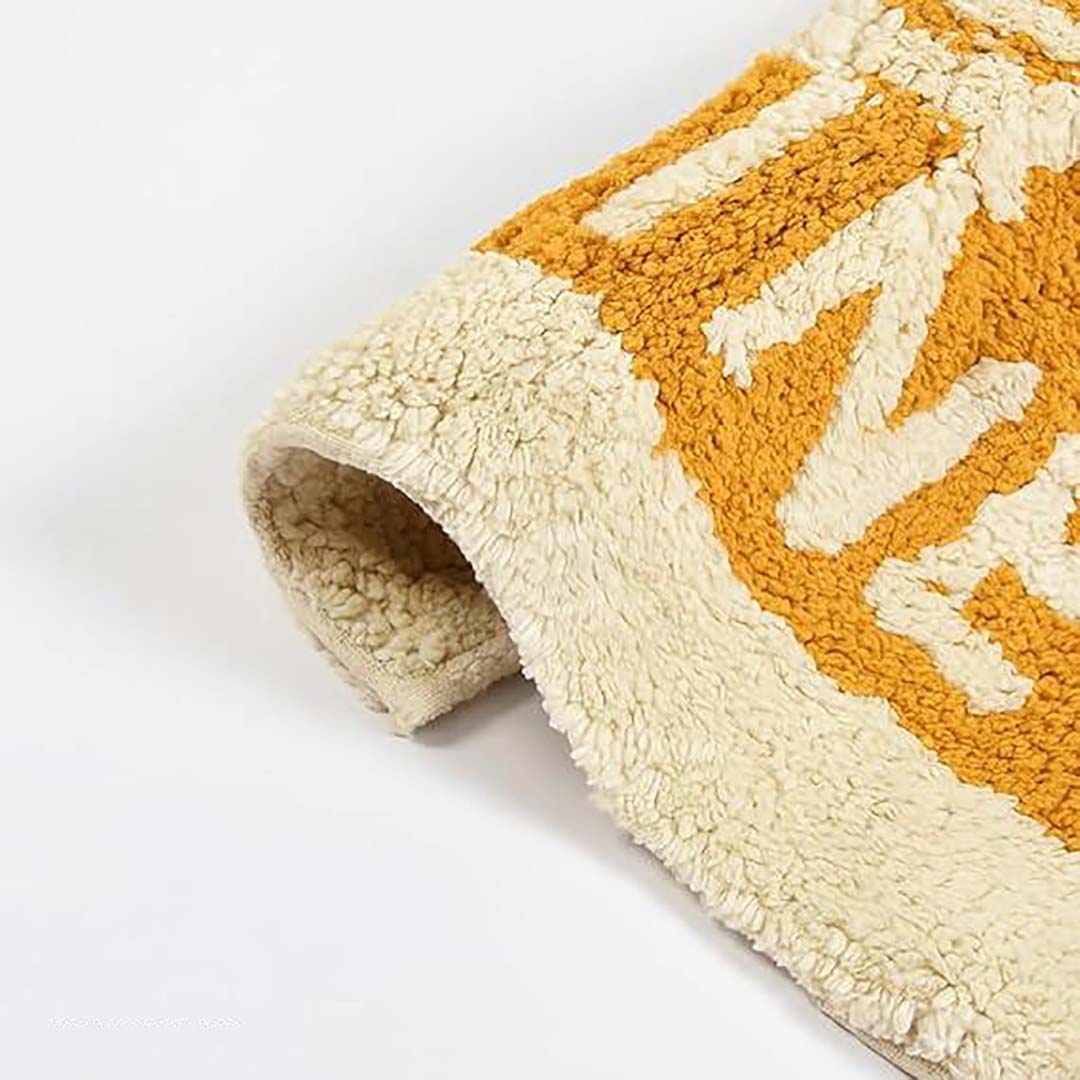 Cotton Anti-Slip Doormat for Home & Bathroom Entrance Mustard Semi Circle Mat (40x60 cm) Image 3