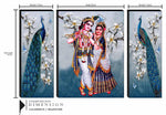 Saf Set Of 3 Radha Krishna With Couple Peacock Uv Textured Home Decorative Gift Item Self Adeshive Painting 12 Inch X 18 Inch Image 3