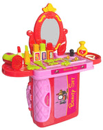 3 In 1 Beauty Set For Kids Girl Beauty With Suitcase Play Beauty Set Pink Image 3
