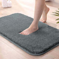 Microfiber Anti-Slip Doormat for Home & Bathroom Entrance Grey Rectangular Mat (35x50 cm) Image 1