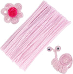 100Pcs Light Pink Color Pipe Cleaners Pipe Cleaners Craft Creative Diy Bouquet Flowers Home Decorations Making Image 2