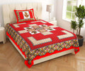 Cotton (60x90 Inch) Single Size Bedsheet With 1 Pillow Cover in Red Color Image 1