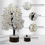 White Crystal Tree Good Luck Showpiece For Home Decor Items Crystals Gemstones Bonsai Money Tree For Good Luck Decoration Gift Item 10 12 Inch Clear Quartz Golden Wire200 Beads Image 2