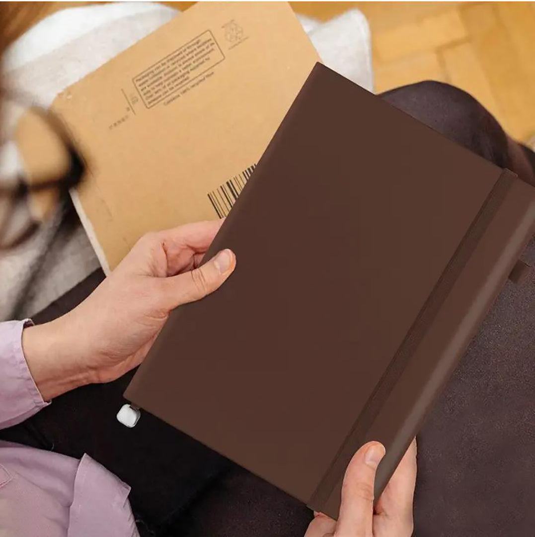 Executive A5 Diary Notebook With Pen Holder A5 Note Book Single Rule 200 Pages Brown Image 2