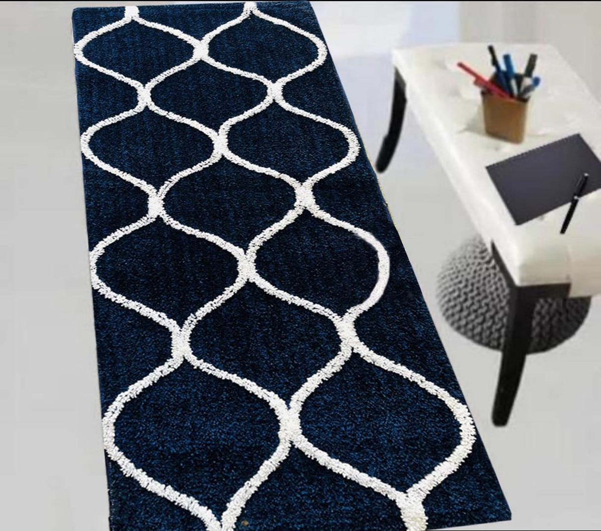 Microfiber Anti-Slip Doormat for Home & Bathroom Entrance Blue Rectangular Mat (2x5 Feet) Image 1
