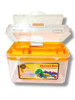 Empty Thread Box Needle Sui Dhaga Kit in Orange Color For Home And Travel Sewing Kit Box Image 1