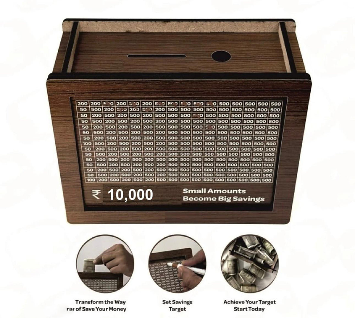 Wooden Piggy Bank 10 Thousand Rupay Capacity Elevate Your Savings Game With This Premium Wooden Piggy Bank Designed To Hold A Substantial Amount Of Up To Thousands Rupay Image 3