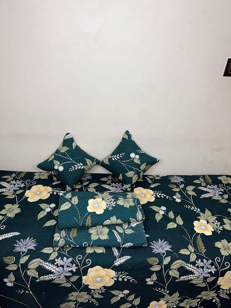 Glace Cotton (90x100 Inch) Double Size Bedsheet With 2 Pillow Cover in Multicolor Image 3