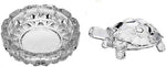 Crystal Tortoise With Plate Vastu Showpiece Set For Good Luck Feng Shui Kachua Turtle Transparent Image 2