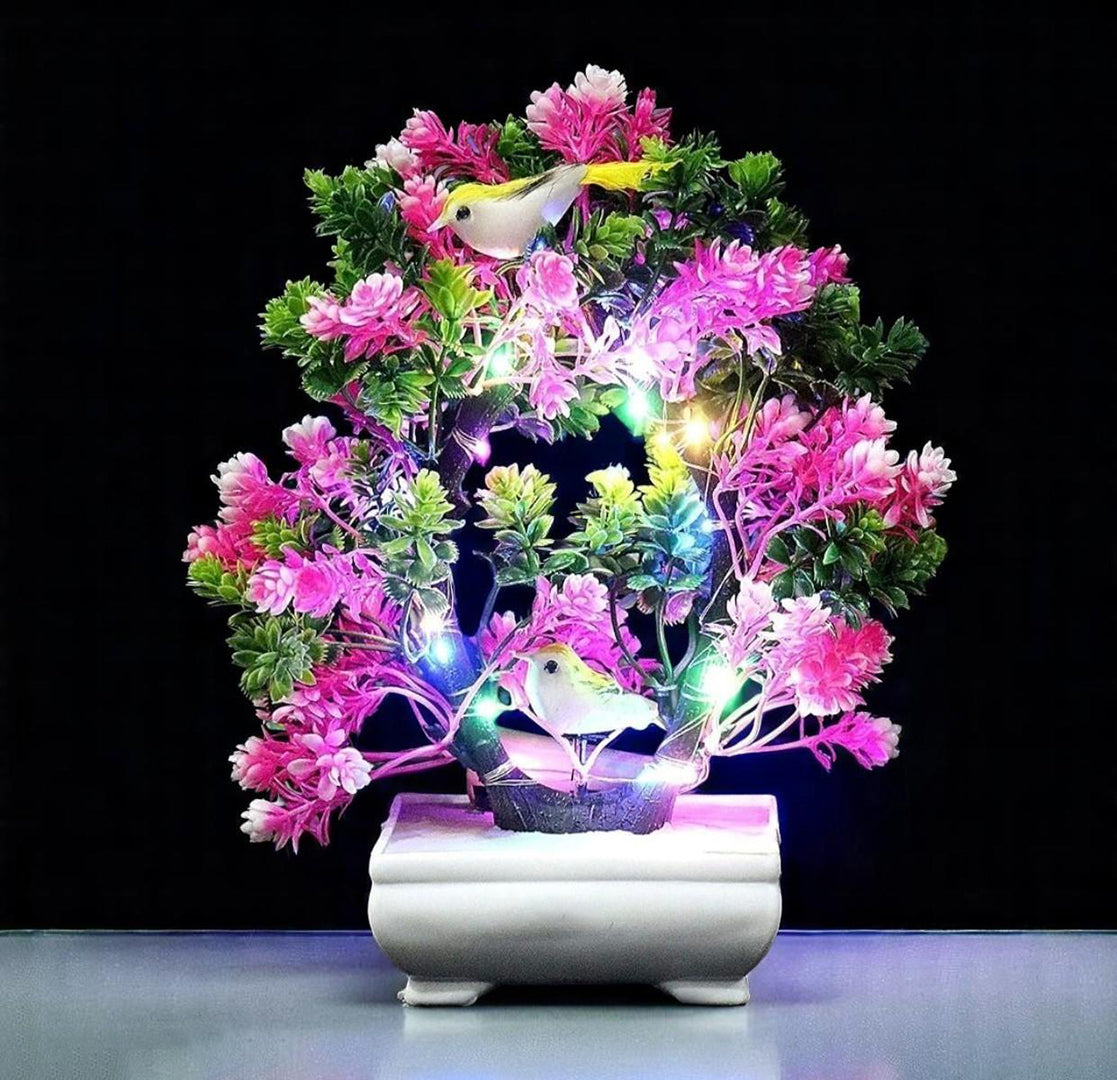 Artificial Bonsai Plant With Sparrow Living Room Dining Table Decor Homeoffice Party Decor Item Size 28 Cm Image 2