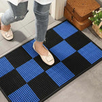 PVC Anti-Slip Doormat for Home & Bathroom Entrance Blue & Black rectangular Mat (40x60 cm) Image 1