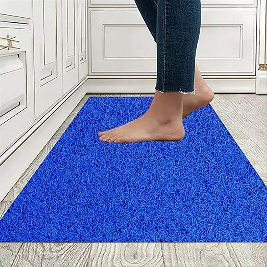 PVC Anti-Slip Doormat for Home & Bathroom Entrance Blue Rectangular Mat (40x60 cm) Image 3