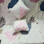 Quilted Fabric (90x90 Inch) Double Size Bedsheet With 2 Pillow Cover in Multicolor Image 3