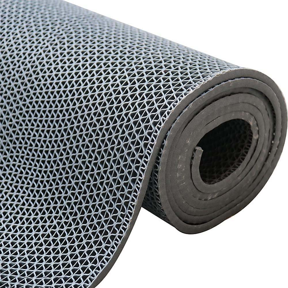 Plastic Anti-Slip Doormat for Home & Bathroom Entrance Grey Rectangular Mat (2x3 Feet) Image 1