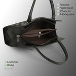 Handbag For Women And Girls Stylish Black PU Leather Bag Image 3