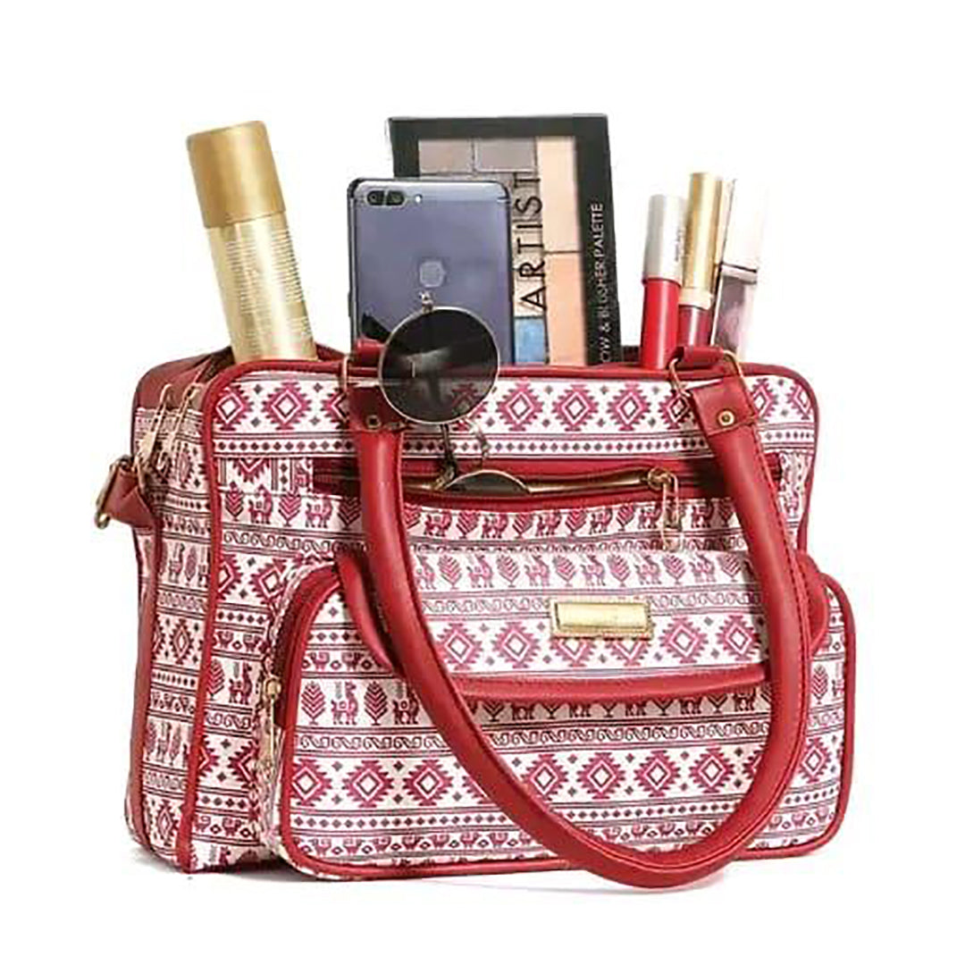 Handbag For Women And Girls Stylish Red PU Leather Bag Image 3