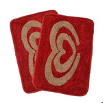 Microfibre Anti-Slip Doormat for Home & Bathroom Entrance Red Rectangular Mat (2x3 Feet) 2 Pcs Image 1