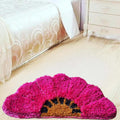 Polyester Anti-Slip Doormat for Home & Bathroom Entrance Pink Semi Circle Mat (50x58 cm) Image 1