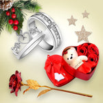 Valentine Gift Combo Of Forever Silver Ring With Red Color Artificial Rose With Piilow Set Image 3