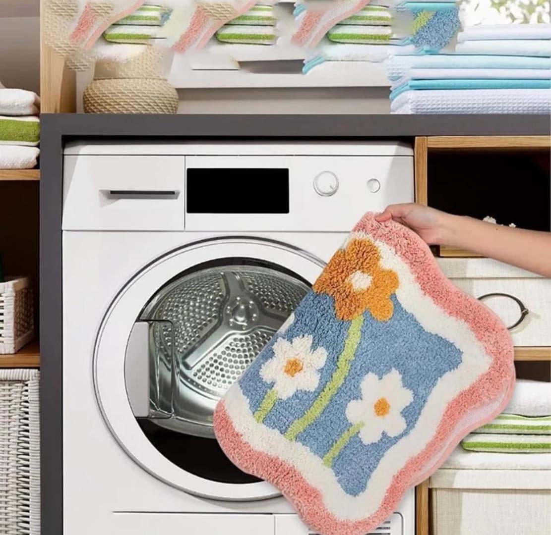 Microfiber Anti-Slip Doormat for Home & Bathroom Entrance Multicolor Rectangular Mat (16x24inch) Image 4
