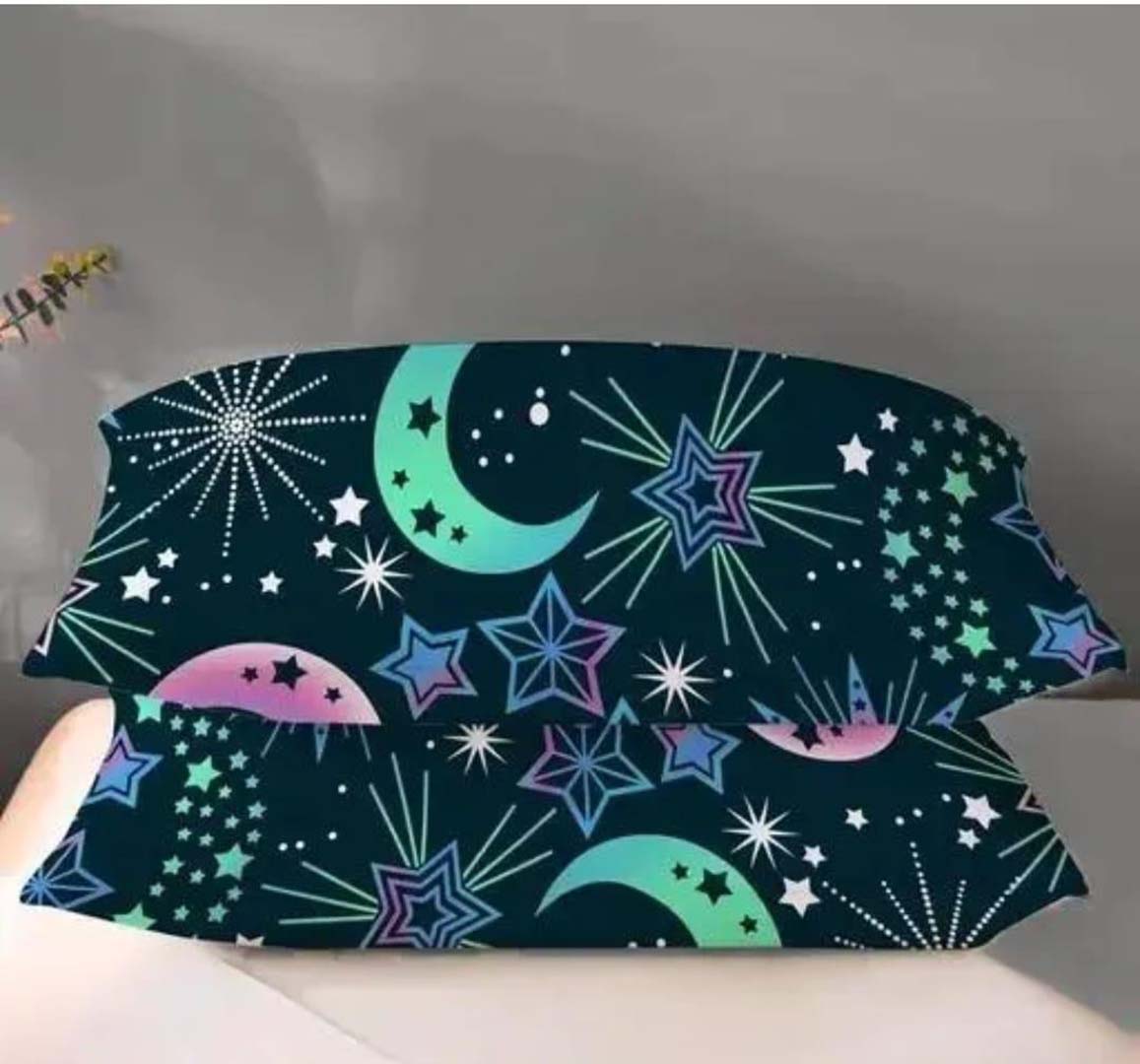 Glace Cotton (78x72 Inch) Double Size Bedsheet With 2 Pillow Cover in Multicolor Image 3