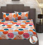 Cotton (78x72 Inch) Double Size Bedsheet With 2 Pillow Cover in Multicolor Image 1