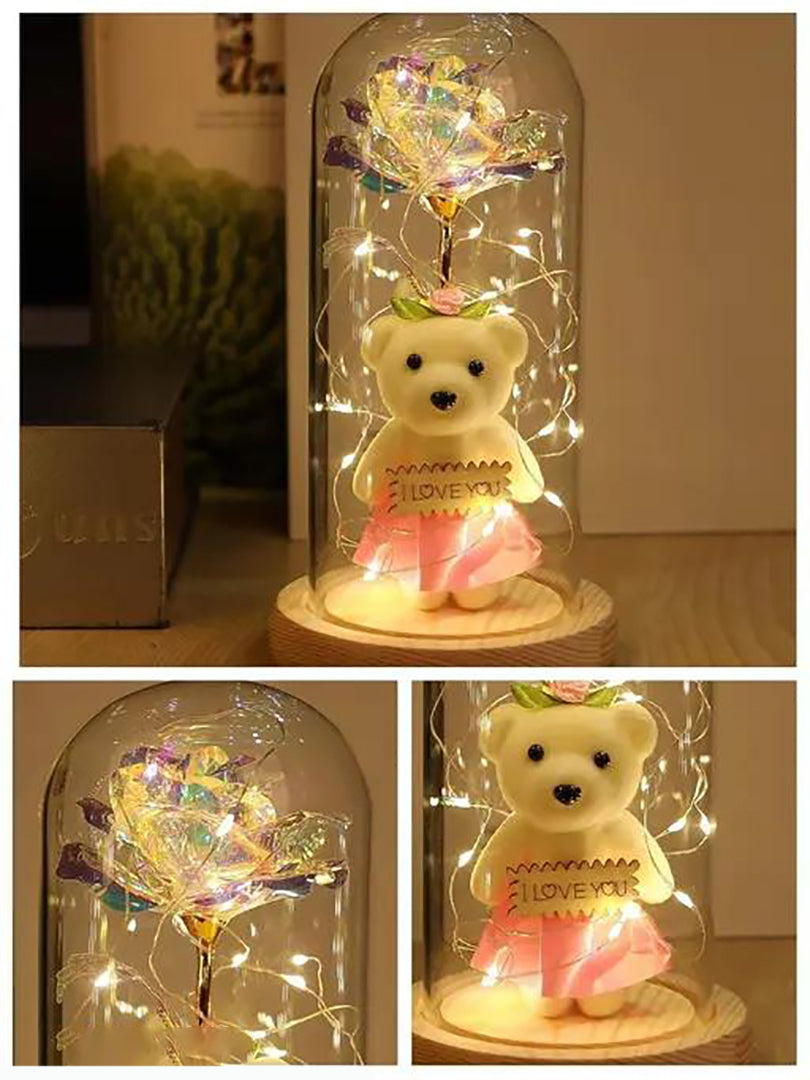 Rose Flowers Gift Rose Flower Giftlight Up Rose Flowers Giftglass Rose Flower Gift For Women valentines Day Image 2